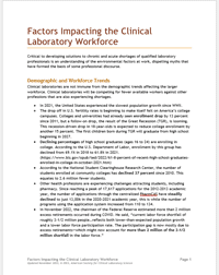 Factors Impacting the Clinical Laboratory Workforce